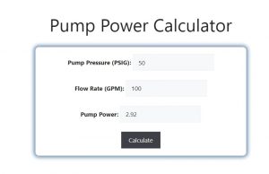 Pump Power Calculator