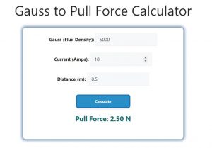 Gauss to Pull Force Calculator