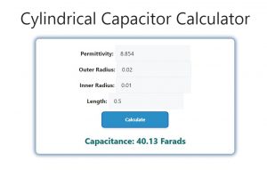 Cylindrical Capacitor Calculator