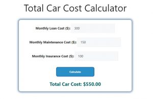 Total Car Cost Calculator