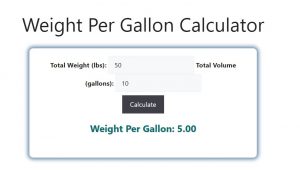 Weight Per Gallon Calculator