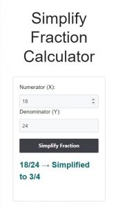 Simplify Fraction Calculator