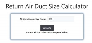 Return Air Duct Size Calculator - Savvy Calculator