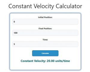 Constant Velocity Calculator