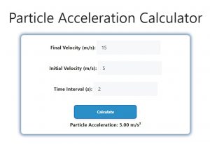 Particle Acceleration Calculator