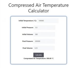 Compressed Air Temperature Calculator