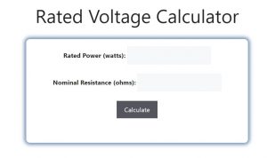 Rated Voltage Calculator