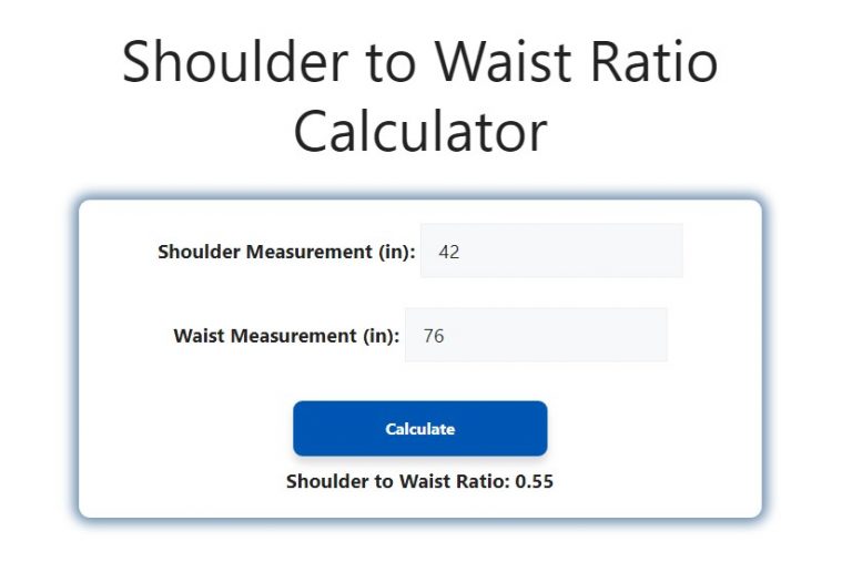 Shoulder to Waist Ratio Calculator - Savvy Calculator