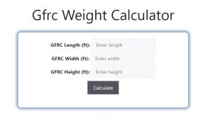 Gfrc Weight Calculator