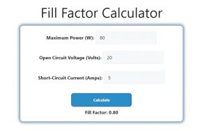 Fill Factor Calculator