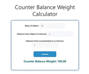 Counter Balance Weight Calculator