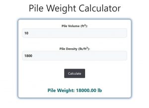 Pile Weight Calculator