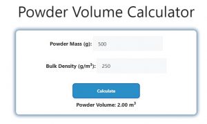 Powder Volume Calculator