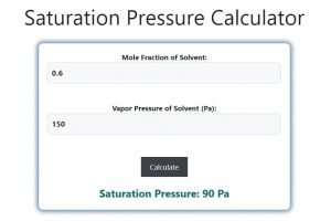 Saturation Pressure Calculator