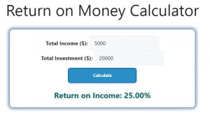 Return on Money Calculator