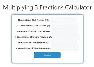 Multiplying 3 Fractions Calculator