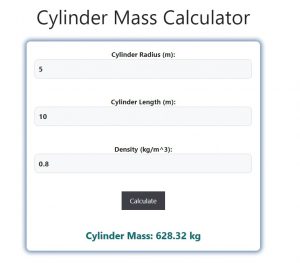 Cylinder Mass Calculator