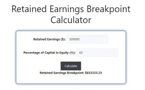 Retained Earnings Breakpoint Calculator