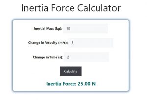 Inertia Force Calculator