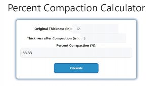 Percent Compaction Calculator