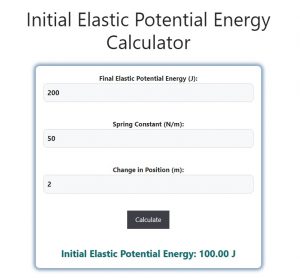 Initial Elastic Potential Energy Calculator