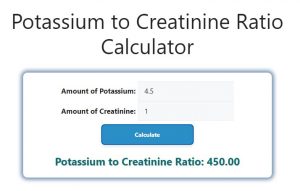 Potassium to Creatinine Ratio Calculator