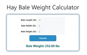 Hay Bale Weight Calculator