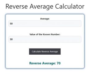 Reverse Average Calculator