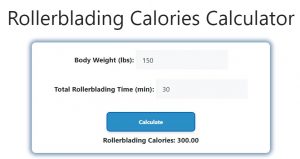 Rollerblading Calories Calculator