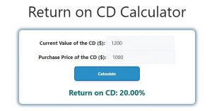 Return on CD Calculator