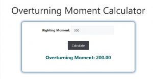 Overturning Moment Calculator