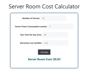 Server Room Cost Calculator