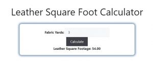 Leather Square Foot Calculator