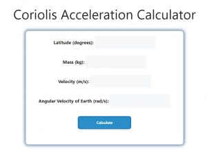 Coriolis Acceleration Calculator