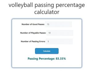 volleyball passing percentage calculator