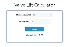 Valve Lift Calculator