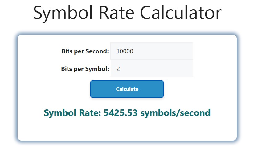 Symbol Rate Calculator - Savvy Calculator