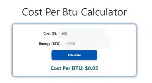 Cost Per Btu Calculator