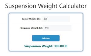 Suspension Weight Calculator