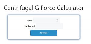 Centrifugal G Force Calculator