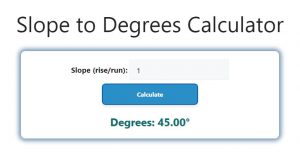 Slope to Degrees Calculator