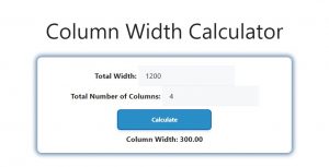 Column Width Calculator