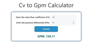 Cv to Gpm Calculator