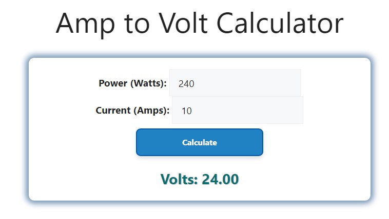 Calculadora De Amperios A Voltios - Calculadora Inteligente