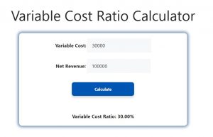 Variable Cost Ratio Calculator