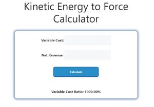 Kinetic Energy to Force Calculator