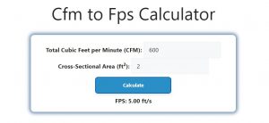 Cfm to Fps Calculator