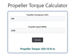 Propeller Torque Calculator