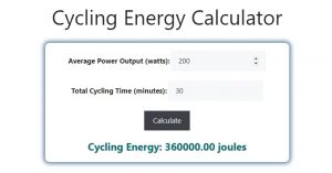 Cycling Energy Calculator