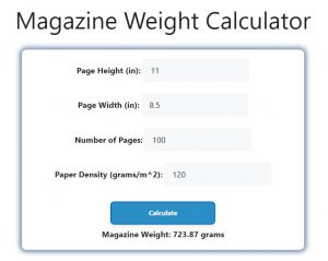 Magazine Weight Calculator